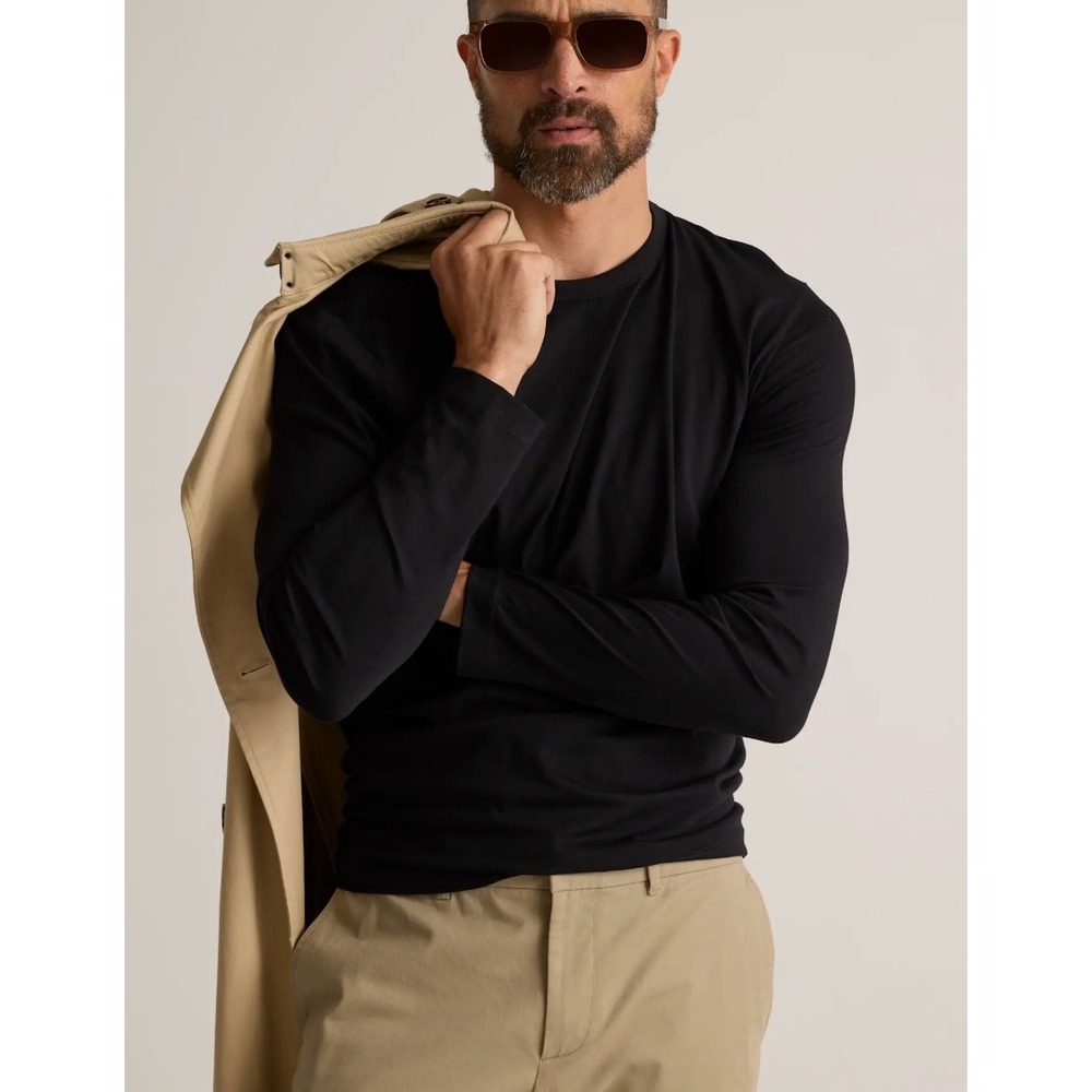 St. Croix Black Textured Cotton Silk Sweater‎ M USA